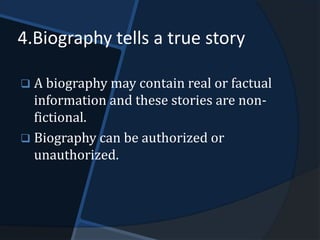 Real Autobiography Biography and autobiography in social sciences | PPTX
