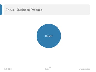 Seite www.consol.de
Thruk - Business Process
28.11.2013
19
DEMO
 