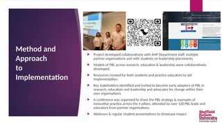 Practice Implementation The Implementation of Practice-Based Learning Across the 4 Pillars of ...