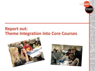 Report out:
Theme Integration Into Core Courses
 