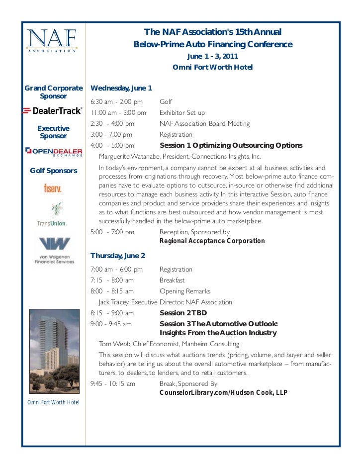 NAF Conference Schedule