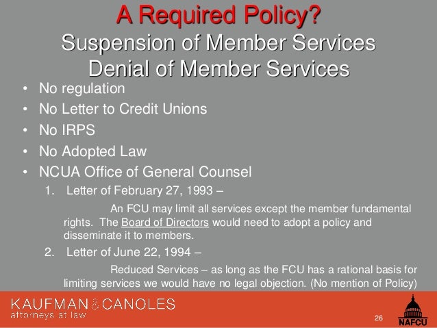 Nafcu Regulatory Compliance Seminar Required Policies And Risk Asse