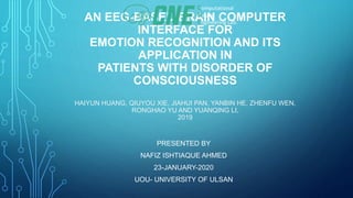 Nafiz prasented an eeg-based brain computer interface for | PPTX