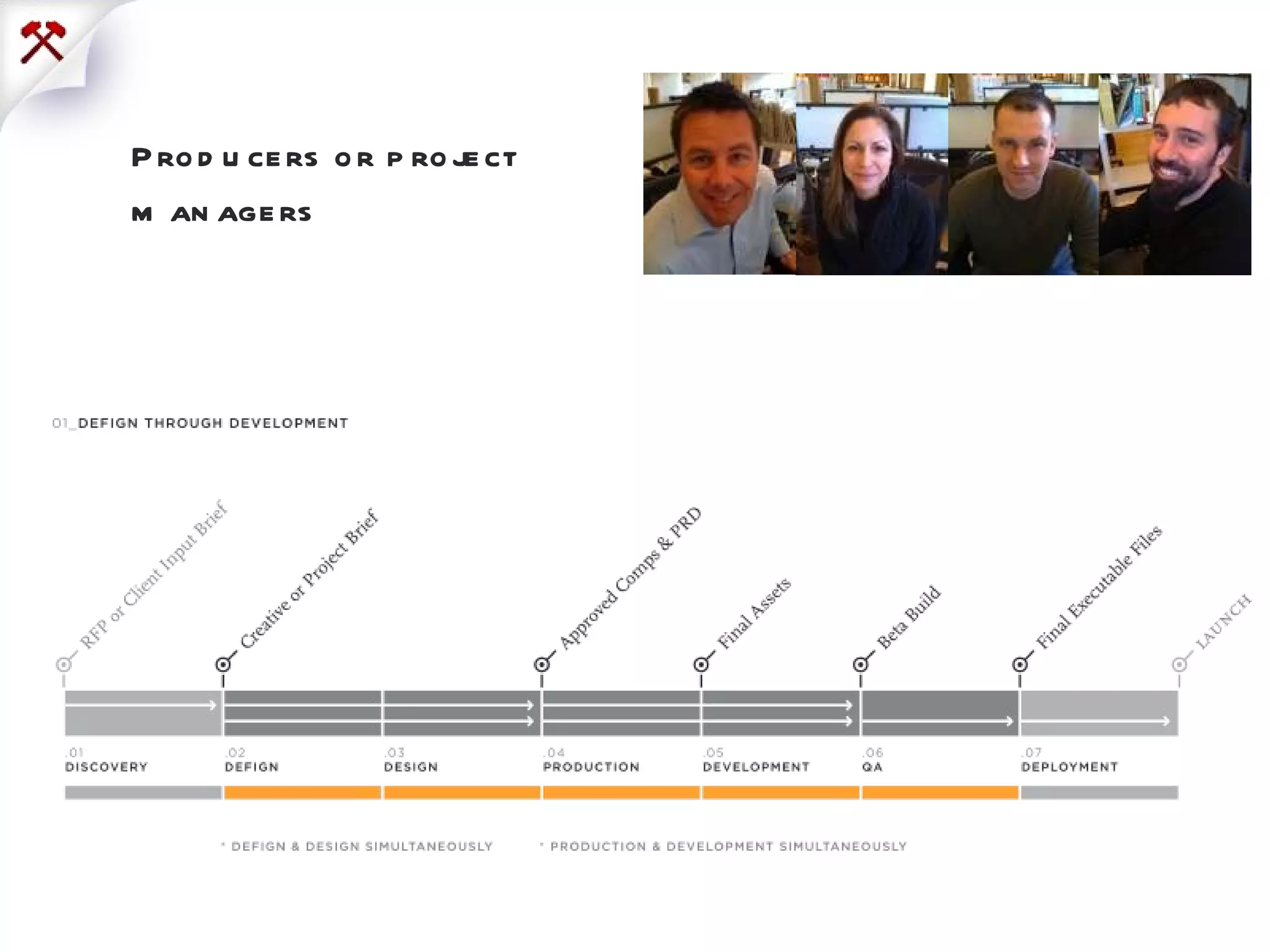 Producers or project managers   