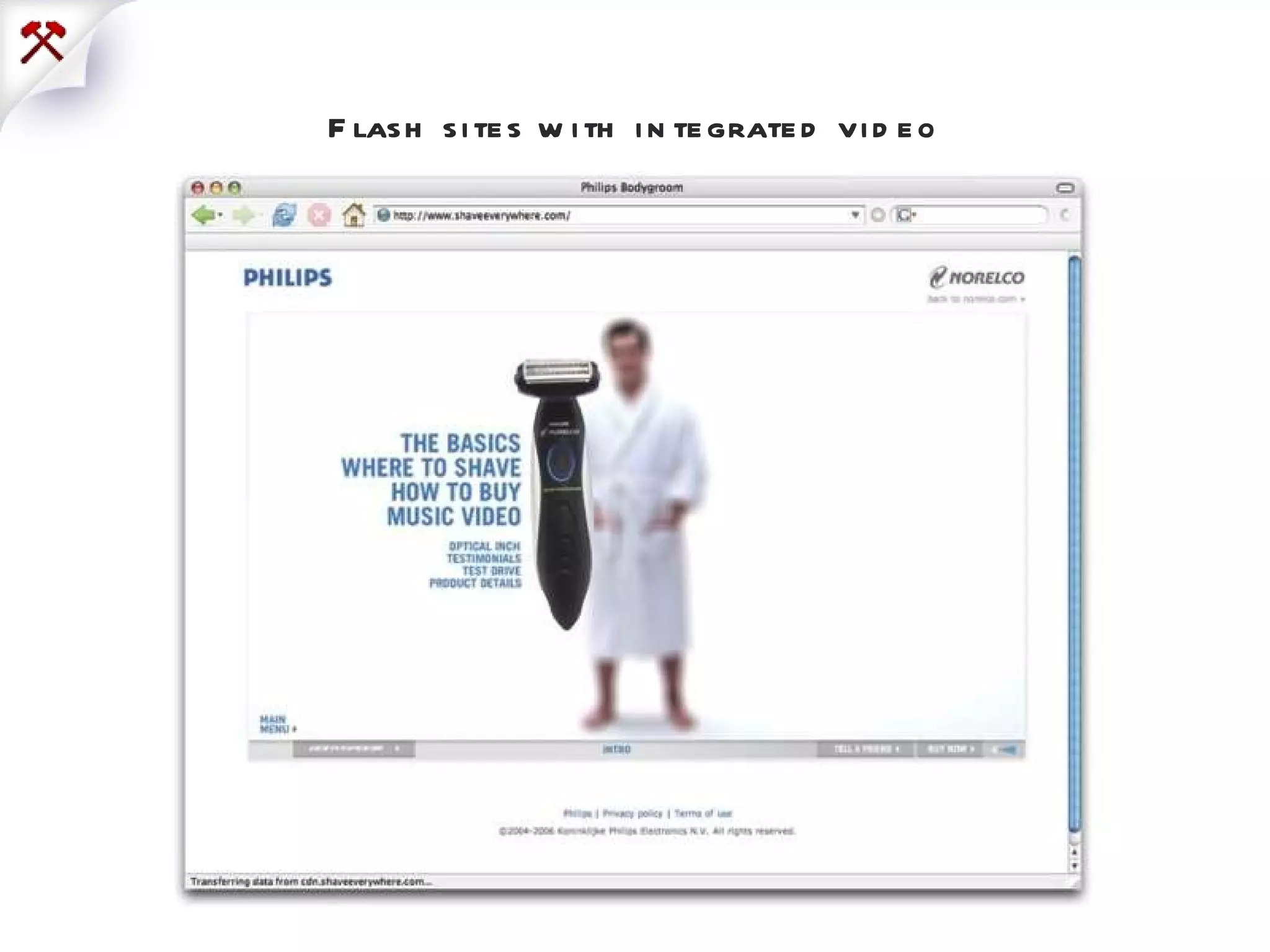 Flash sites with integrated video 