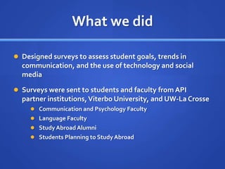 Faculty Surveys
 