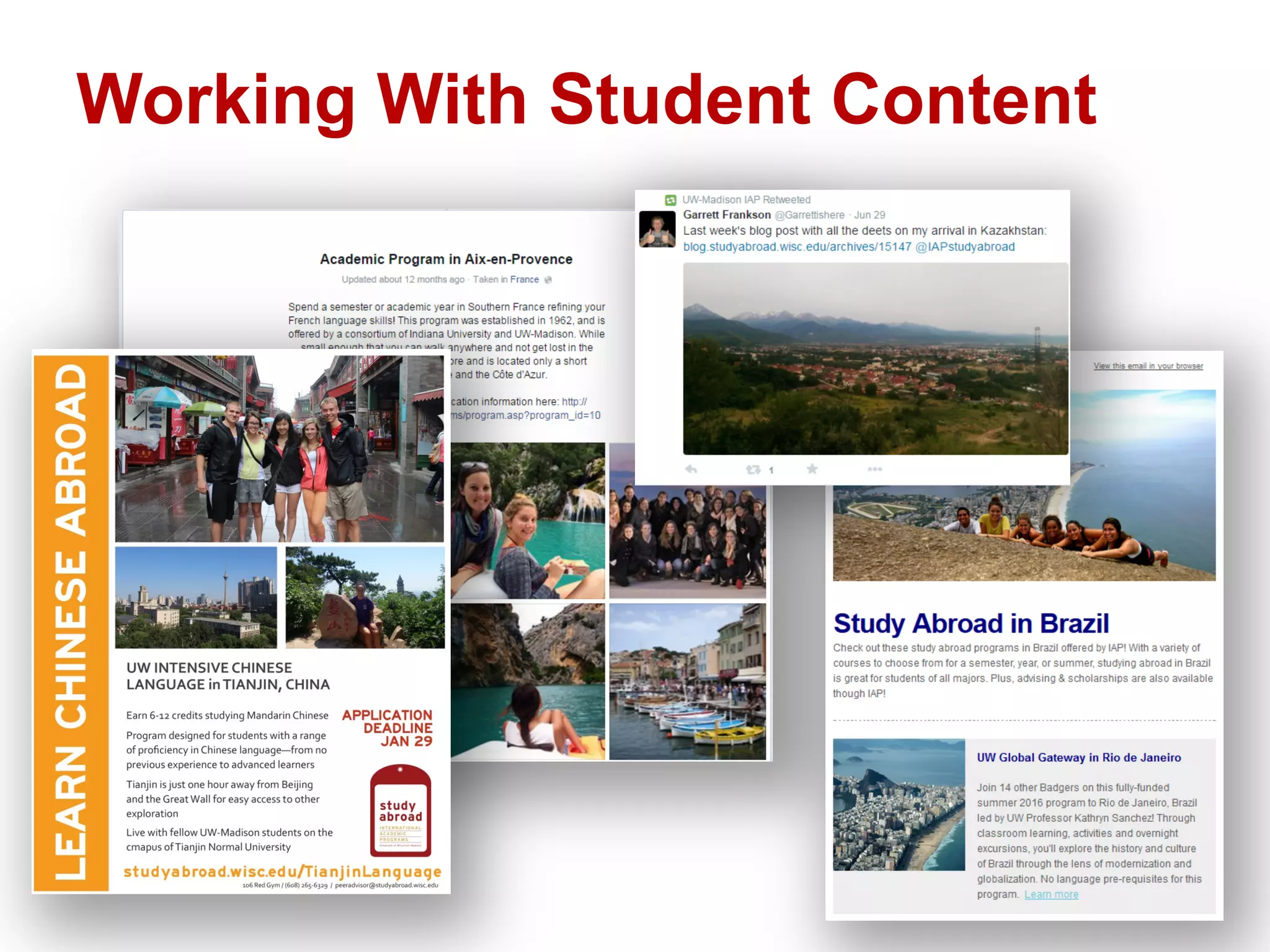 Working With Student Content
 