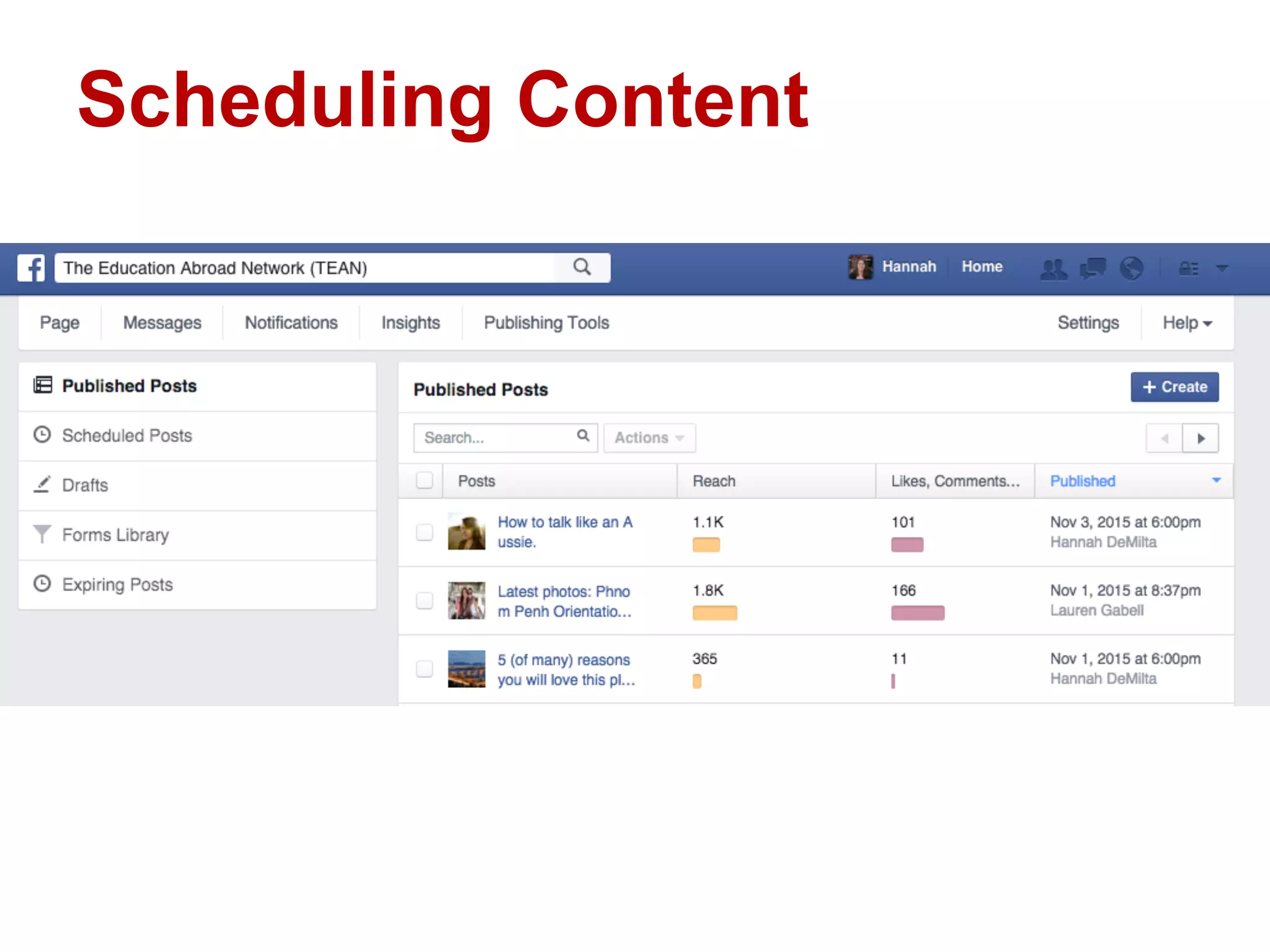 Scheduling Content
 