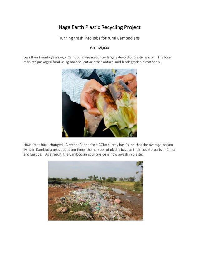 Naga earth plastic recycling project