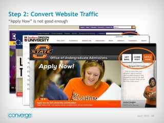 April 2015 - 42
“Apply Now” is not good enough
Step 2: Convert Website Traffic
 