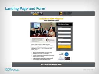 April 2015 - 46
2 or 3 of our best landing page examples
Landing Page and Form
 