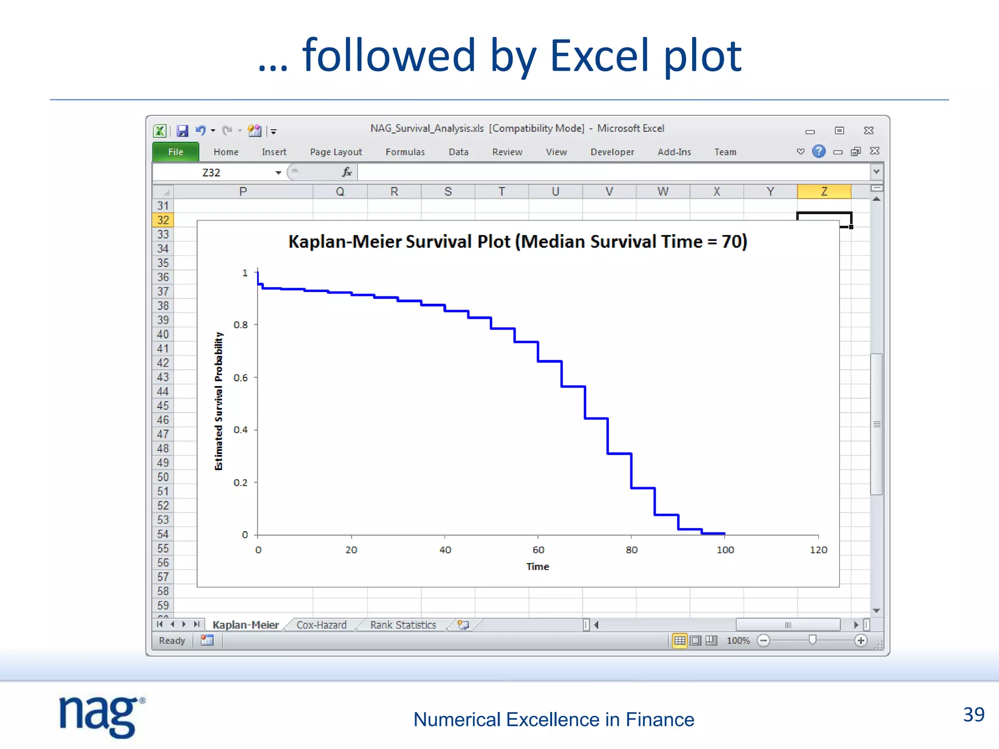 … followed by Excel plot




       Numerical Excellence in Finance   39
 