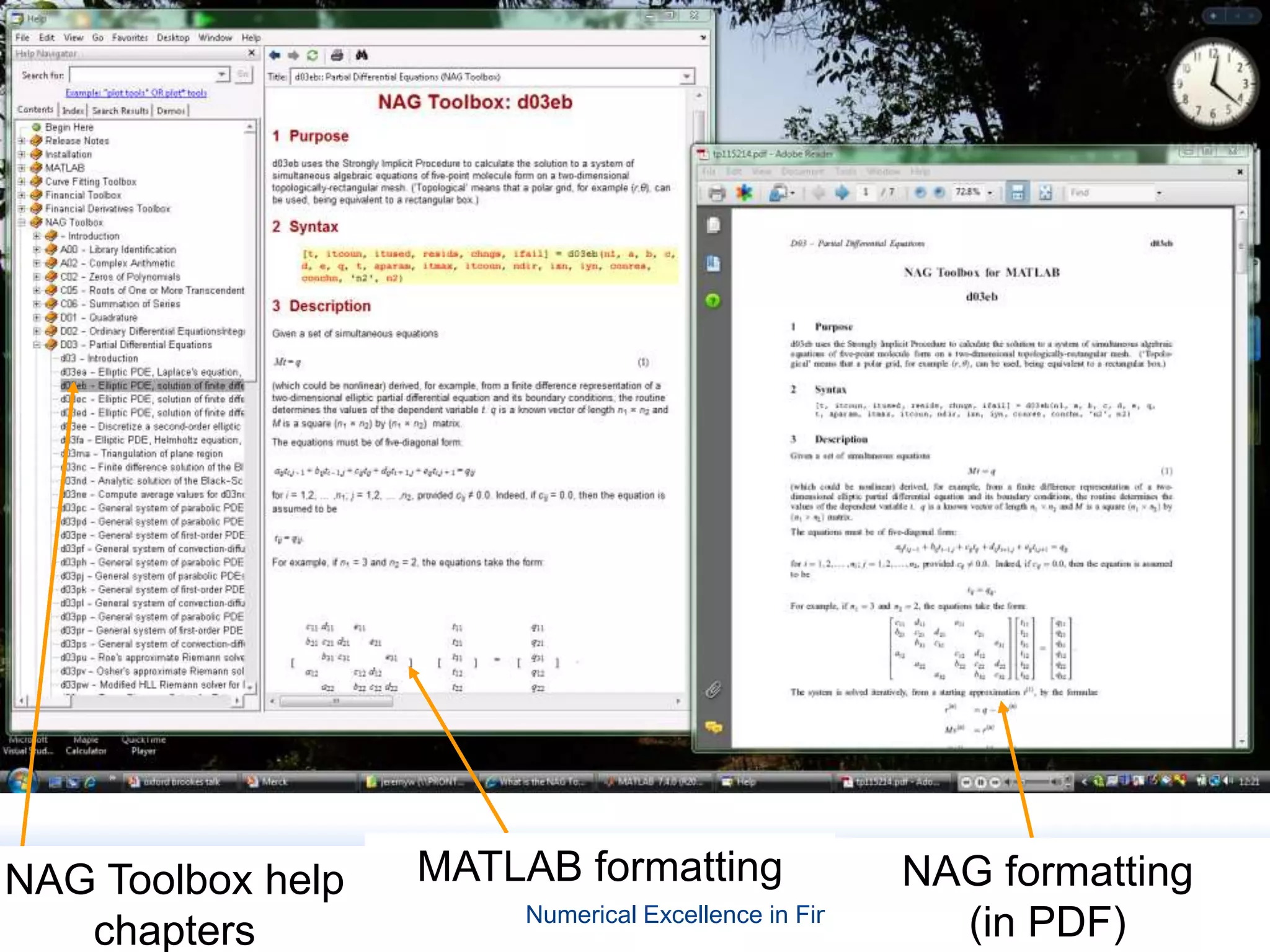 NAG Toolbox help   MATLAB formatting                      NAG formatting
                        Numerical Excellence in Finance                    45
   chapters                                                 (in PDF)
 
