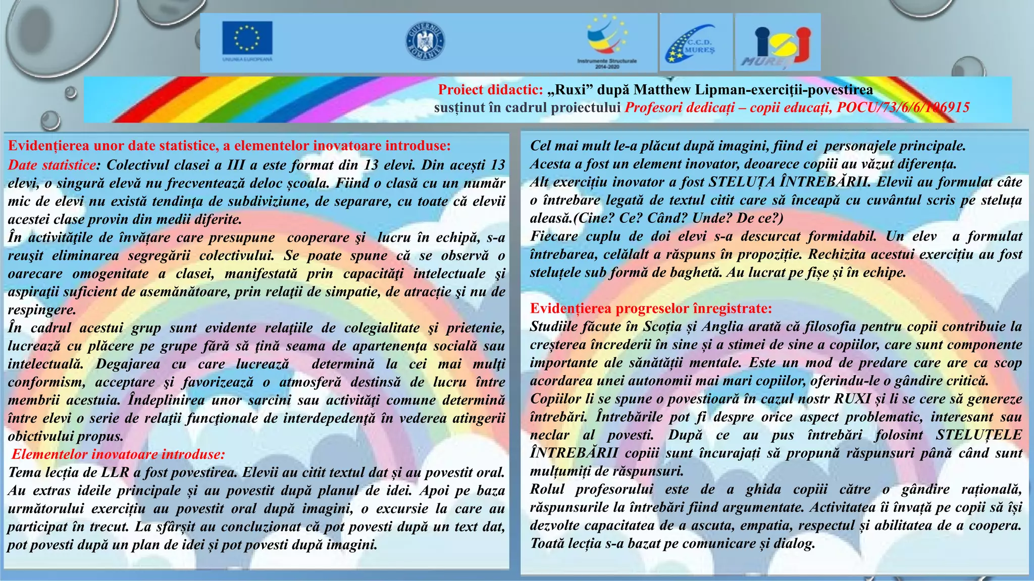 POCU/73/6/6/106915 -Profesori dedicați – copii educați | PDF
