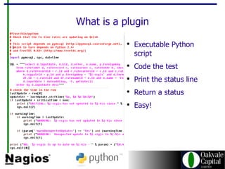 Writing Nagios Plugins in Python | ODP