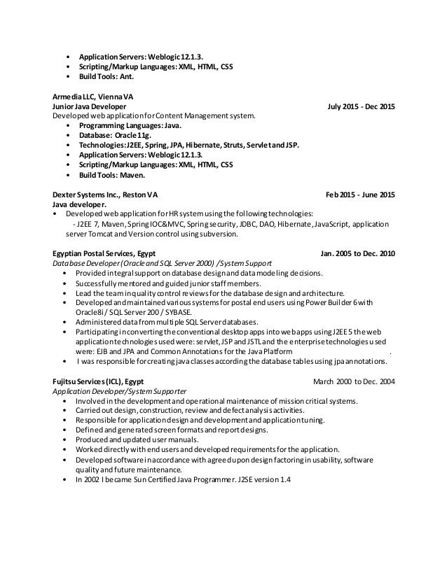 j2ee jsp resume