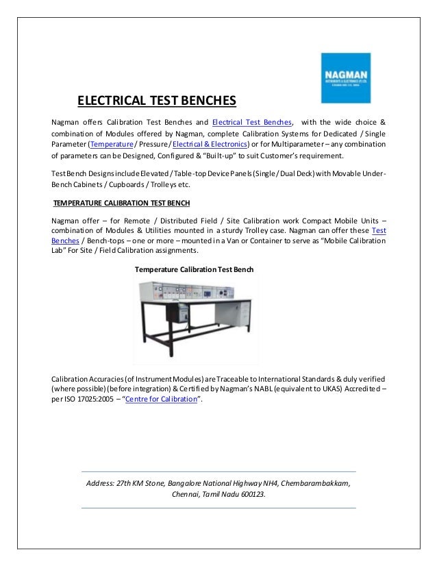 Electrical Test Benches