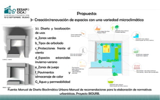Propuesta:
3- Creación/renovación de espacios con una variedad microclimática
3.1. Diseño y localización
de usos
a_Zonas v...