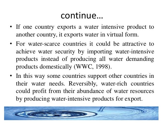 virtual water trade virtual water trade