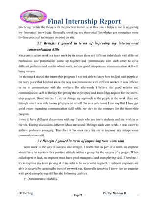 Nahom final internship report | PDF