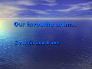 Our favourite animal


By Naia and Irune
 