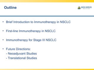 Advances in Immunotherapy for Non-Small Cell Lung Cancer | PPT