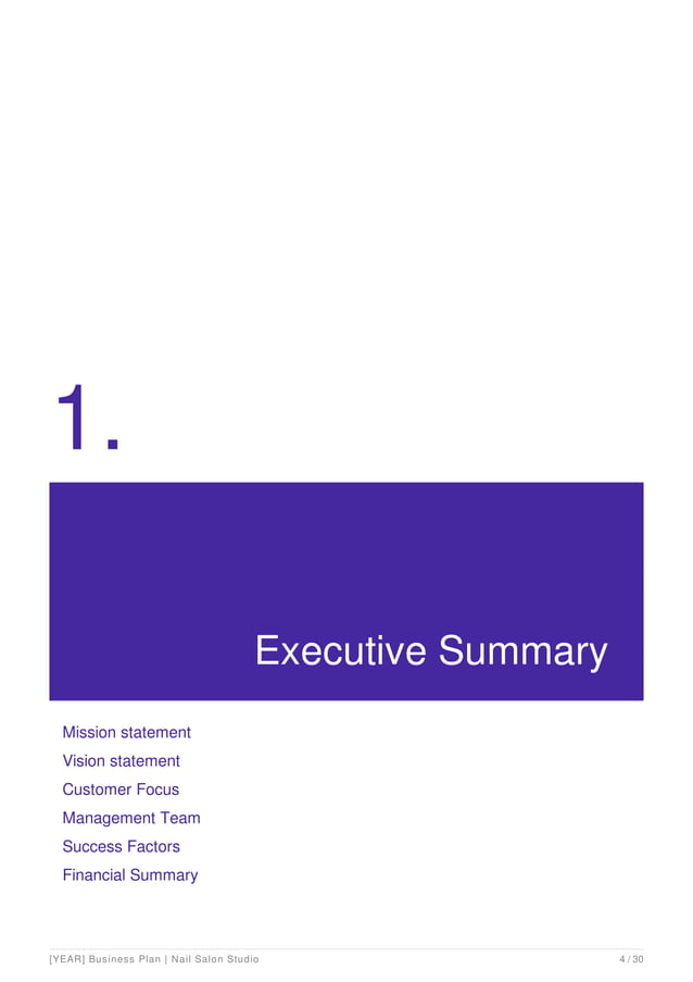 Nail salon business plan example PDF