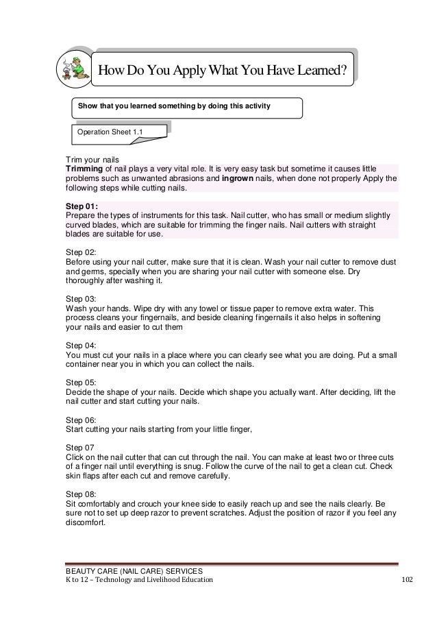 Nail Care Learning Module K12