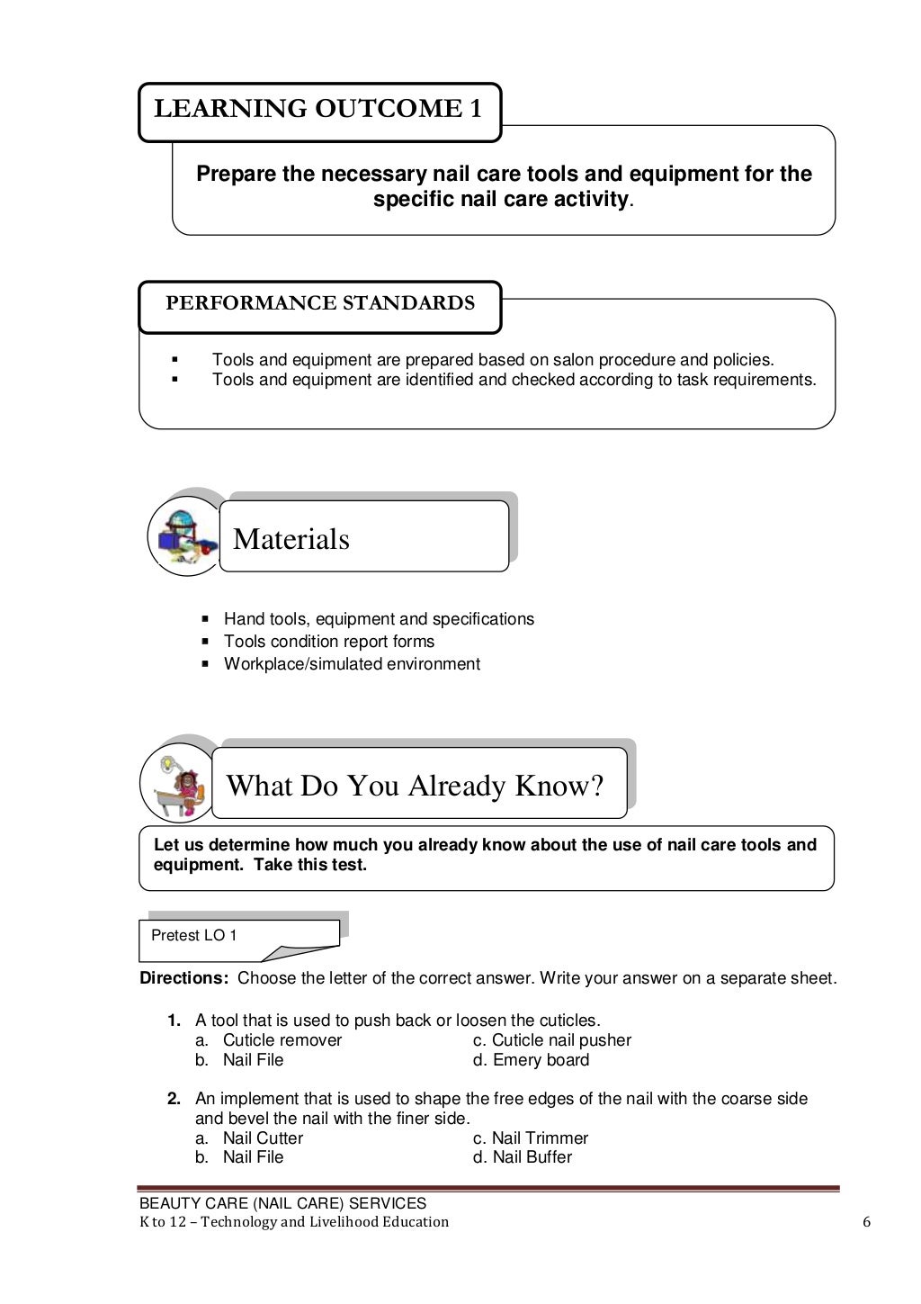 Nail Care Learning Module K12