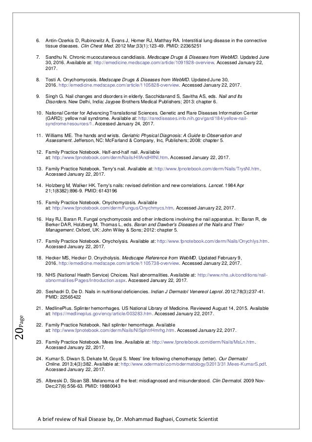 A Brief Review Of Nail Diseases By Dr Mohammad Baghaei