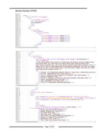 Page 7 of 10
Berikut Sintaks HTML
 