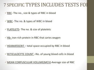 Rbc Diff Test diagnosis of diseases | PPTX