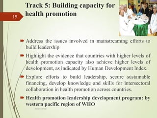 Nairobi Conference on Health Promotion: Promoting Health & Development ...