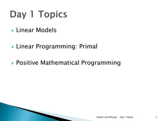 Biosight: Quantitative Methods for Policy Analysis - Introduction to ...