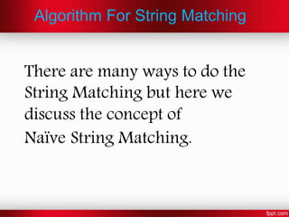 Naive string matching | PPT