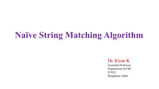 Naive string matching algorithm | PPT