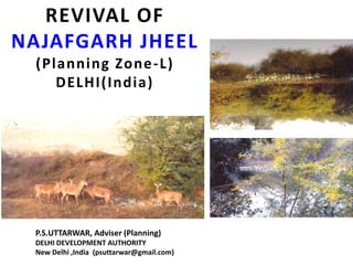 REVIVAL OF
NAJAFGARH JHEEL
(Planning Zone-L)
DELHI(India)
P.S.UTTARWAR, Adviser (Planning)
DELHI DEVELOPMENT AUTHORITY
New Delhi ,India (psuttarwar@gmail.com)
 