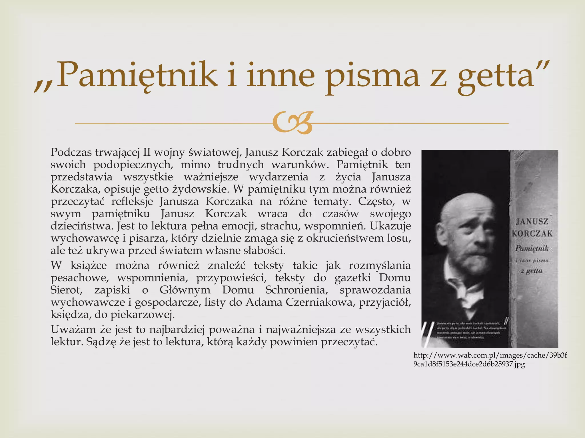 Notatka Na Temat Janusza Korczaka Najciekawsze książki janusza korczaka | PPT