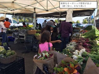新鮮なオーガニック野菜が並ぶ
（凄く旨い、かなり高い）
 