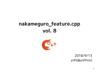 1
nakameguro_feature.cpp
vol. 8
2018/9/13
yoh(@yohhoy)
 