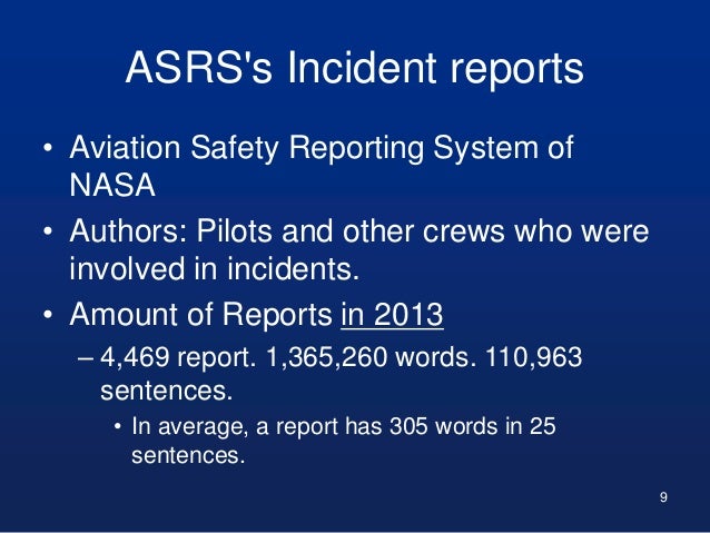 detection of typical progress patterns of industrial incidents by tex industrial incident report
