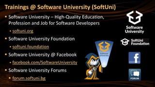 Trainings @ Software University (SoftUni)
 Software University – High-Quality Education,
Profession and Job for Software ...