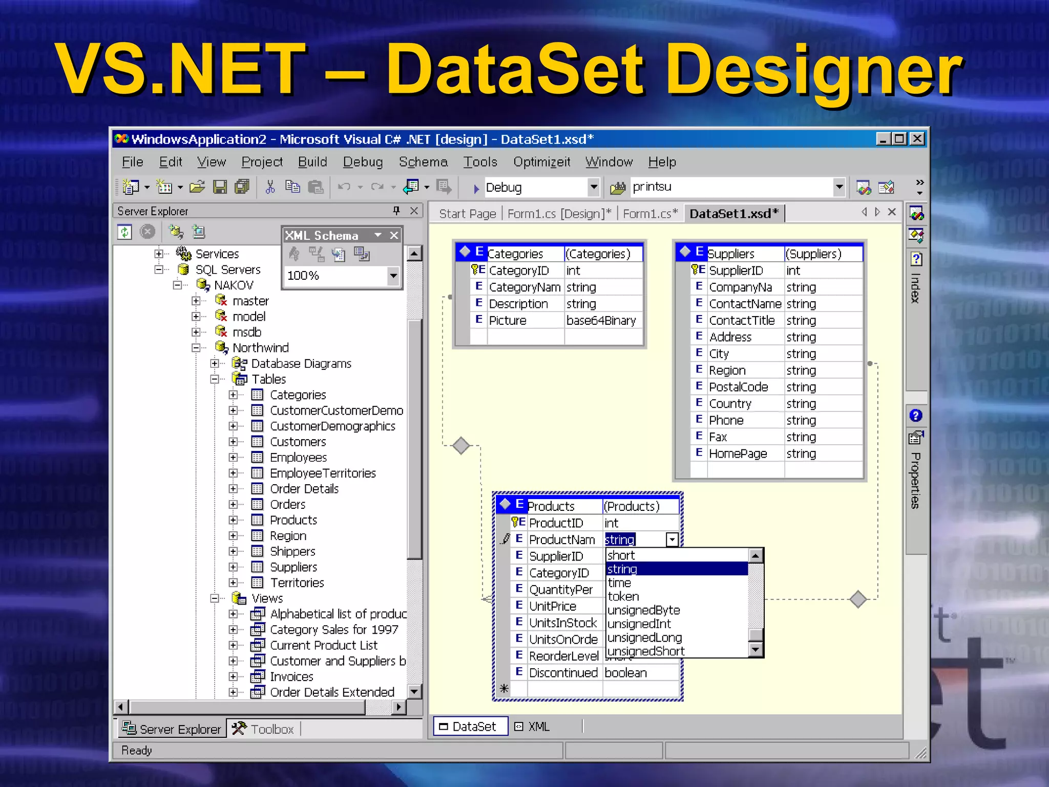 VS.NET – DataSet DesignerVS.NET – DataSet Designer
 