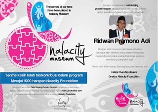 The names of our hero
 have been placed in
  Nalacity Museum




                        Ridwan Pramono Adi
 