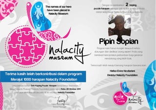 The names of our hero
                                2
 have been placed in
  Nalacity Museum




                        Pipin Sopian
 