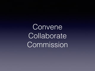 Convene
Collaborate
Commission