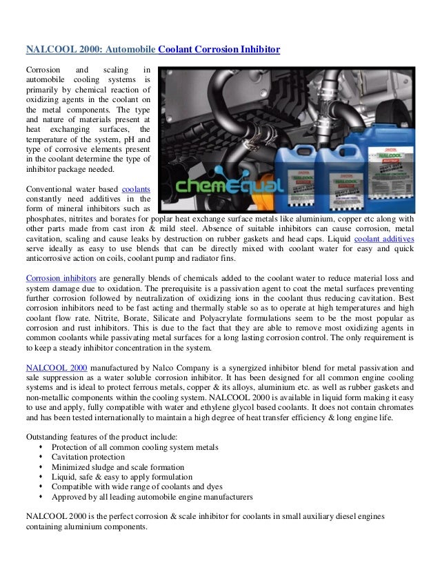 NALCOOL 2000 Automobile Coolant Corrosion Inhibitor