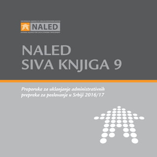 Preporuke za uklanjanje administrativnih
prepreka za poslovanje u Srbiji 2016/17
naled
siva knjiga 9
 
