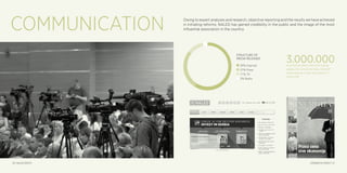 COMMUNICATION
20 | NALED 2014/15
3.000.000According to official data from Kliping
agency, the commercial value of NALED
media releases in 2014 amounted to 3
million EUR
STRUCTURE OF
MEDIA RELEASES
59% Internet
27% Press
11% TV
3% Radio
Owing to expert analyses and research, objective reporting and the results we have achieved
in initiating reforms, NALED has gained credibility in the public and the image of the most
influential association in the country.
SYNERGETIC IMPACT | 21
 