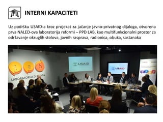 INTERNI KAPACITETI
Uz podršku USAID-a kroz projekat za jačanje javno-privatnog dijaloga, otvorena
prva NALED-ova laborator...